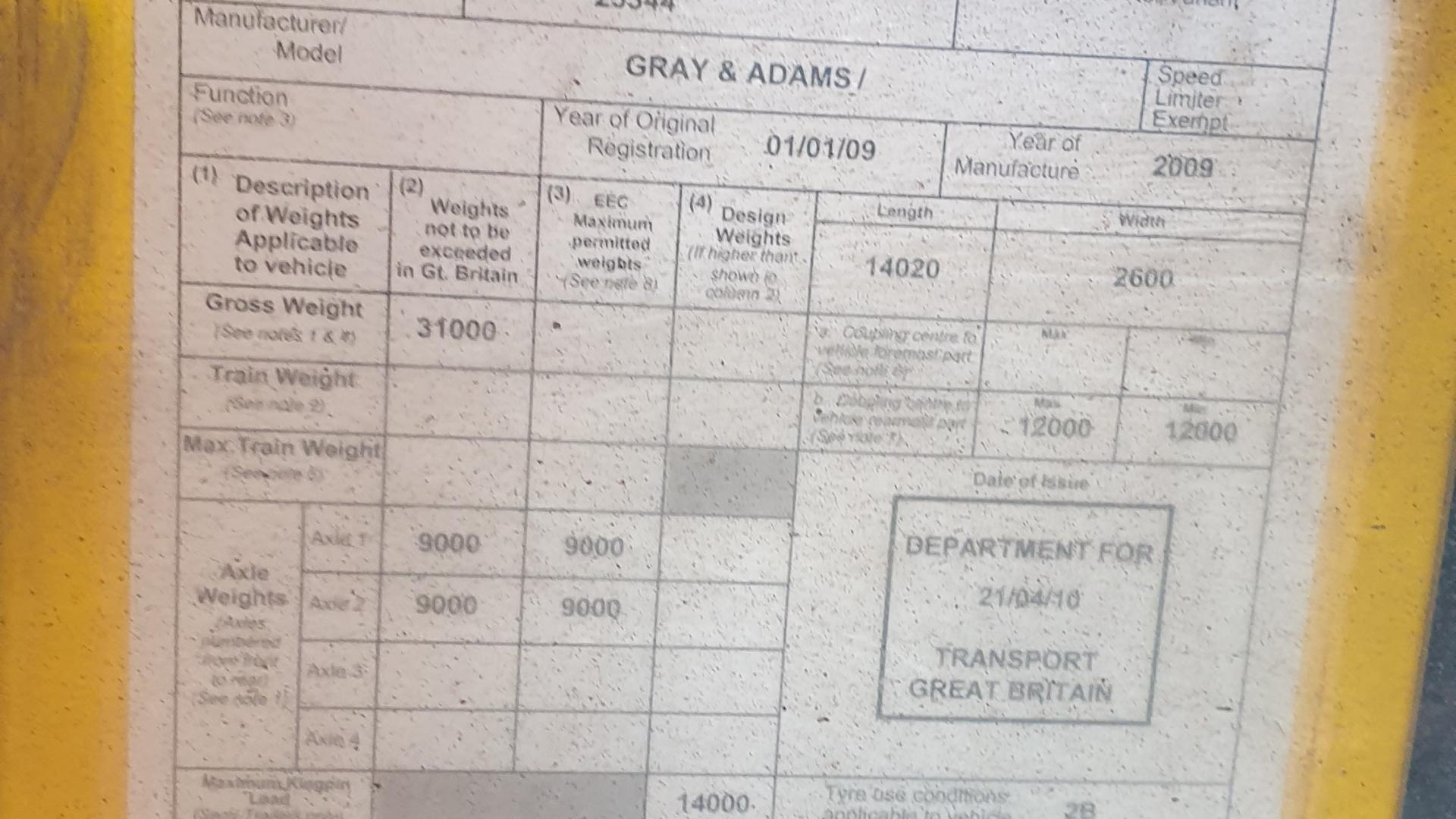 Gray & Adams Tandem Axle BPW